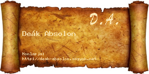 Deák Absolon névjegykártya