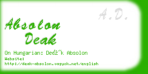 absolon deak business card